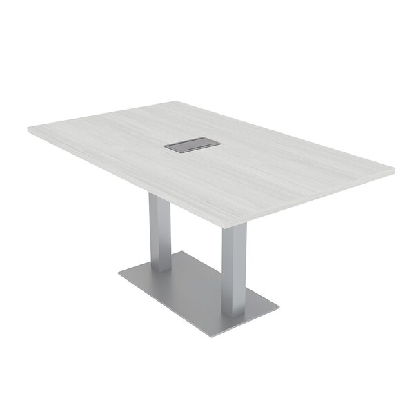 Skutchi Designs 35.5 in W, 59.5 in L, 29 in H, Engineered Wood Top, White HAR-REC-36x60-DOU-ELEC-WHCYPRESS - main